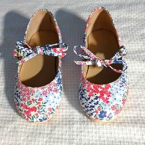 Janie And Jack Girls Floral Flats